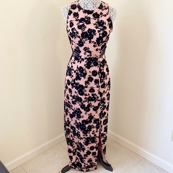 NWT Enfocus Studio Pink Black Velvet Floral Maxi 6 - Picture 1 of 13